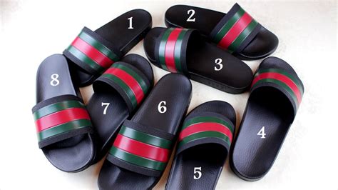 women fake gucci slides|how to authenticate gucci shoes.